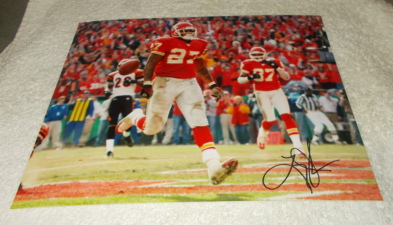 LARRY JOHNSON KANSAS CITY CHIEFS SIGNED AUTOGRAPHED 8X10 Photo Poster painting W/COA