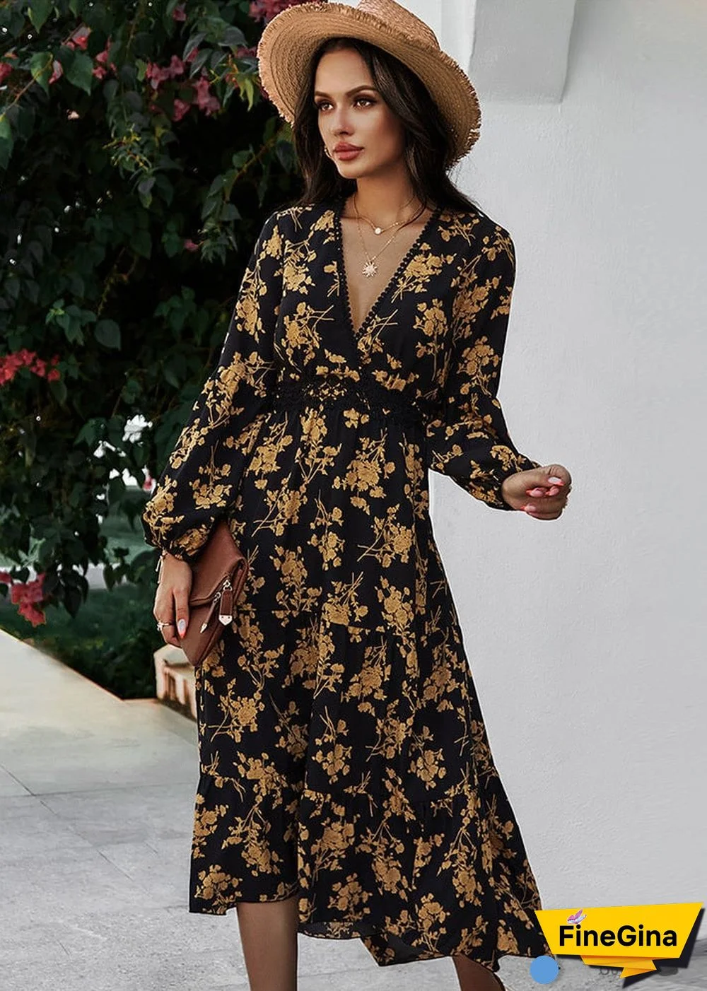 black boho bridesmaid dress