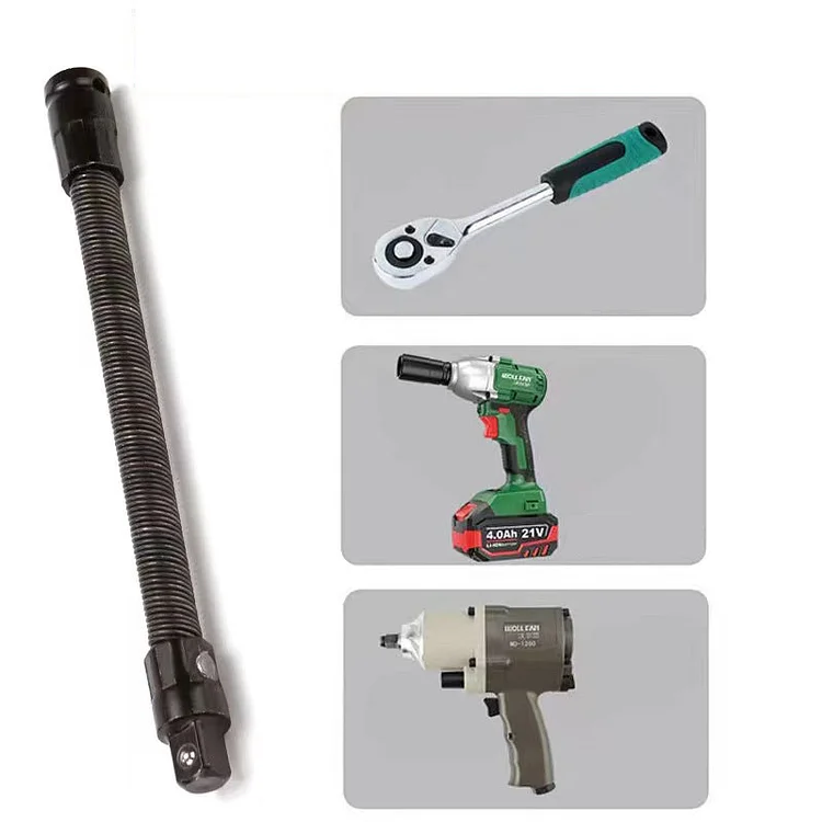 📢📢50 % Rabatt!! ⏰🔩 Flexible 1/2-Zoll-Steckschl&uuml;sselverl&auml;ngerung &ndash; Bew&auml;ltigt Enge Stellen, Robuste Konstruktion & Universelle Passform 🛠️