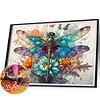 (60*40cm)Flower Dragonfly - Full Round Drill Diamond Painting