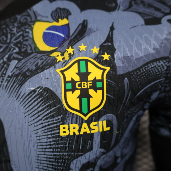 2024 Brazil Special Edition Black Player Version Football T-Shirt Thai Quality