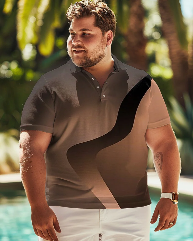 Minimalist Gradient Printed Oversized Men's Polo T-shirt