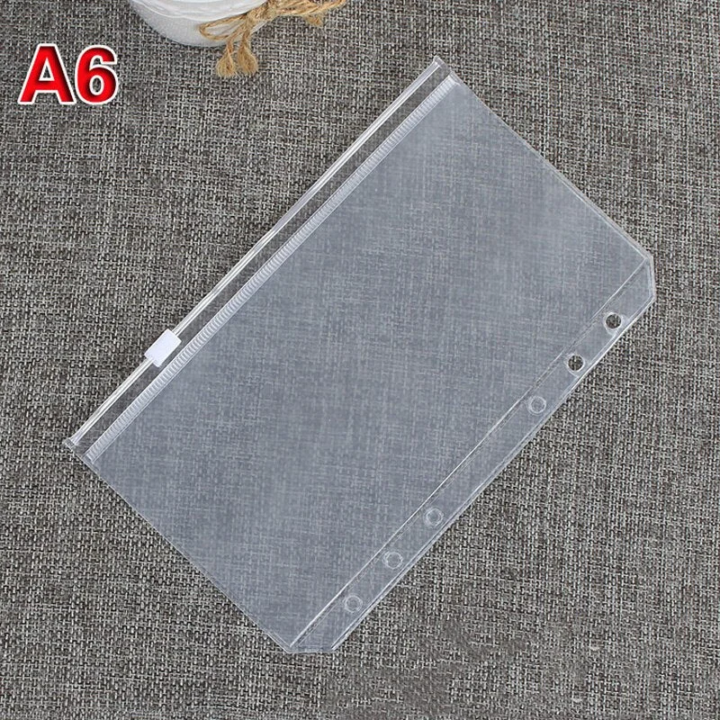 5pcs/lot File Organizer Storage Folder Standard Transparent PVC Loose Leaf Pouch with Self-Styled Zipper Filing Binder Document