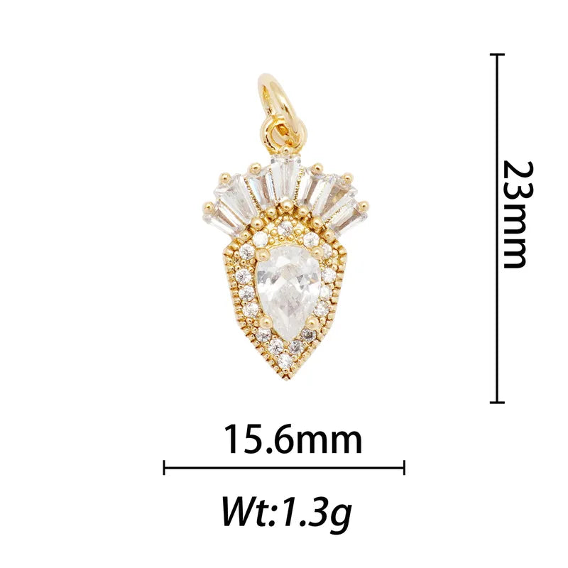 1 Piece 13.8*28.1mm 15.9*26mm 21.7*28.4mm Copper Pearl Zircon 18K Gold Plated Animal Paw Print Shell Jewelry Accessories Pendant