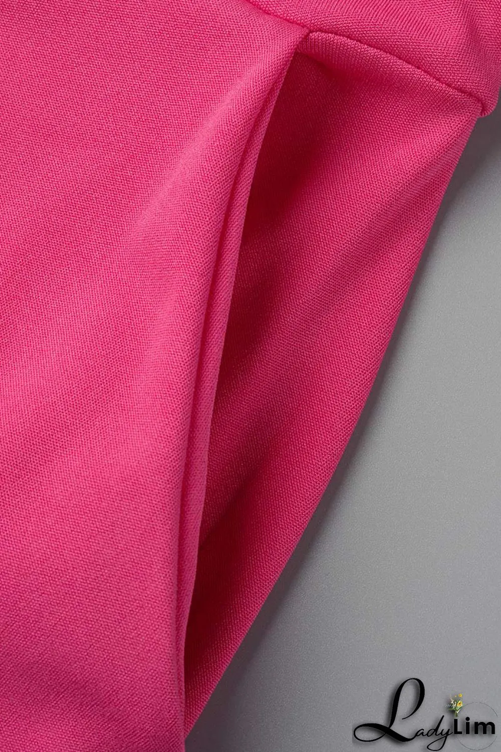 Rose Red Casual Solid Patchwork U Neck Straight Dresses