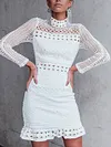 Crochet High-Neck Long Sleeves Mini Dress