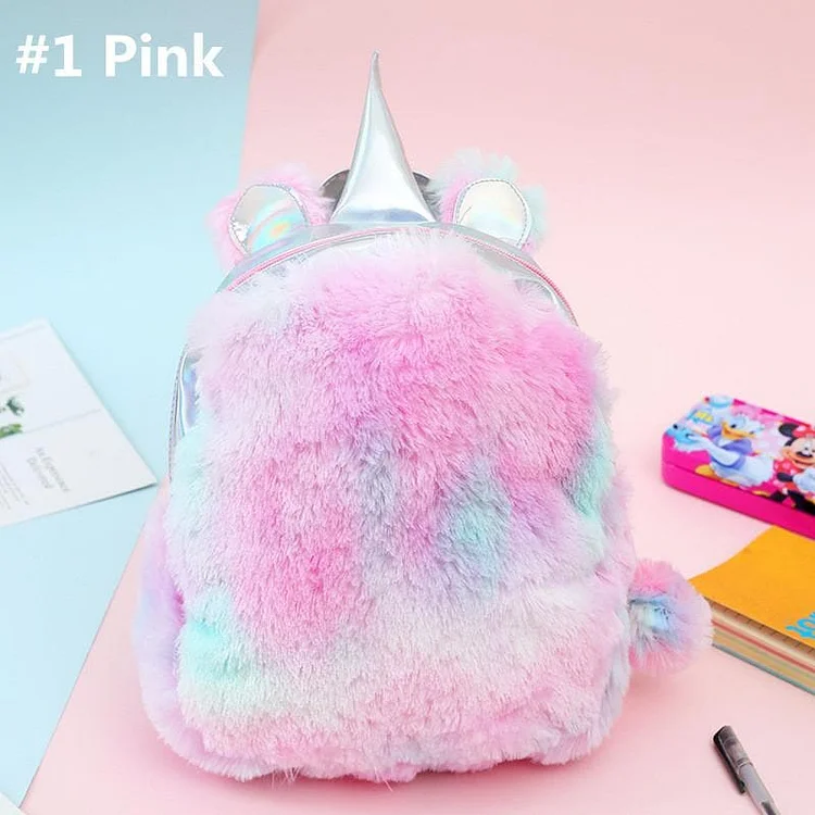 Pastel Unicorn Plush Backpack S13133