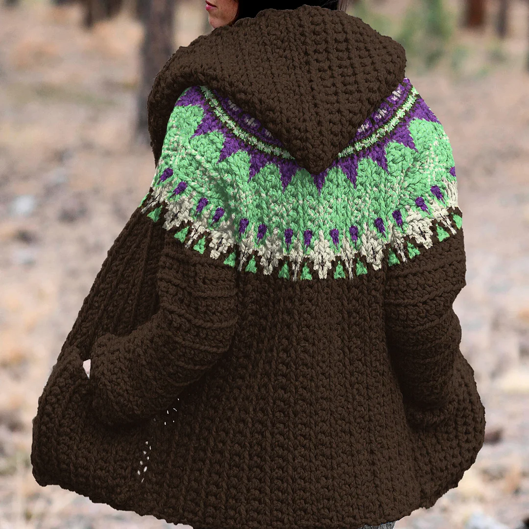 Vintage Icelandic Tribal Knitted Warm Sweater Jacket