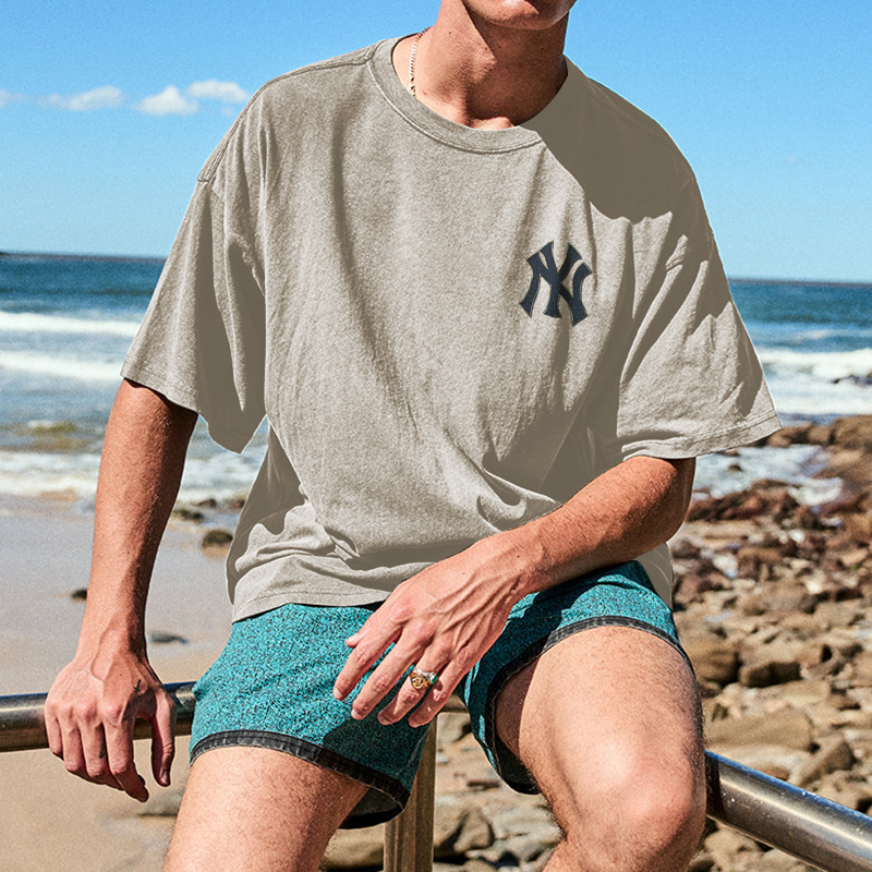 Holiday Retro Baseball Printed T-shirt