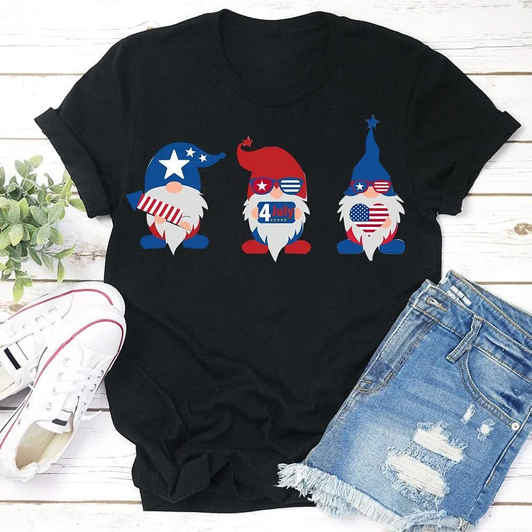 4th of July Gnomes T-Shirt Tee --Annaletters