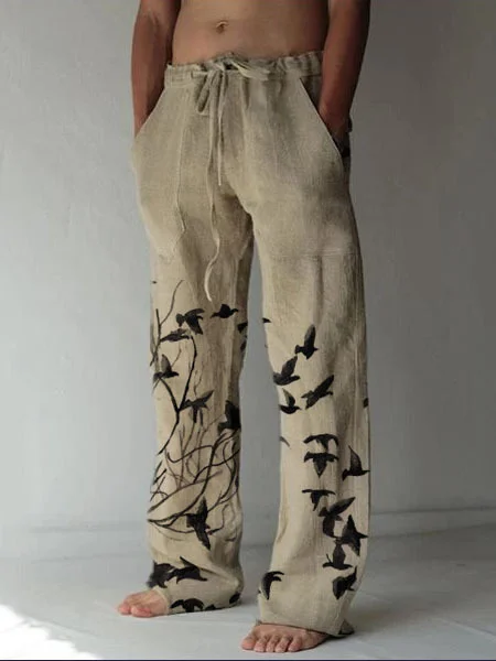 Men's fashion print casual trousers
