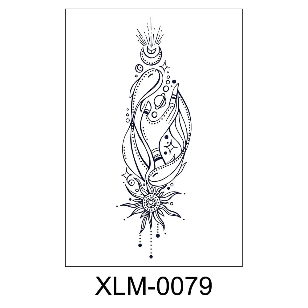 Semi-permanent waterproof sweat plant lasting big picture tattoo flower arm non-reflective herbal juice tattoo sticker