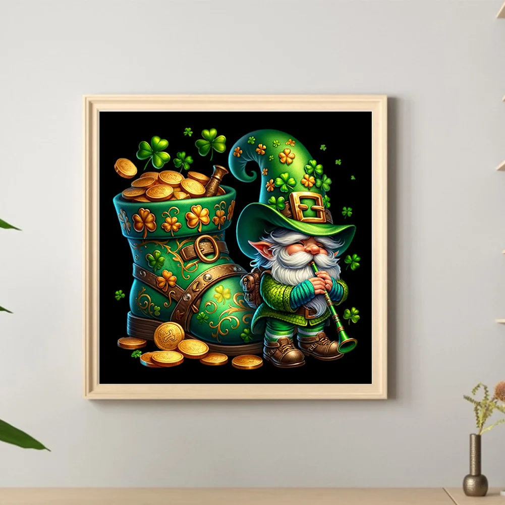 Diamond Painting - Full Square Drill - St. Patrick Day Gnome(Canvas|45*45cm)