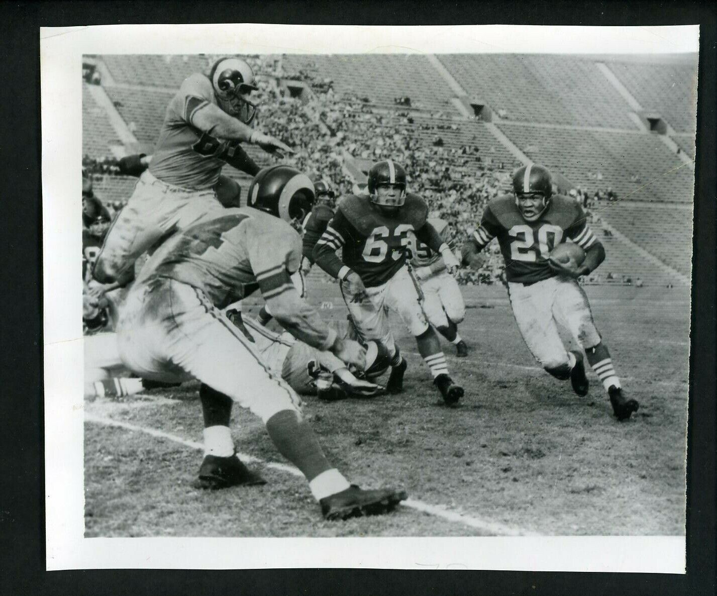 George Taliaferro 1954 Press Photo Poster painting Baltimore Colts vs. Los Angeles Rams