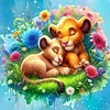 Diamond Painting -DIY Round Drill Cartoon Lions