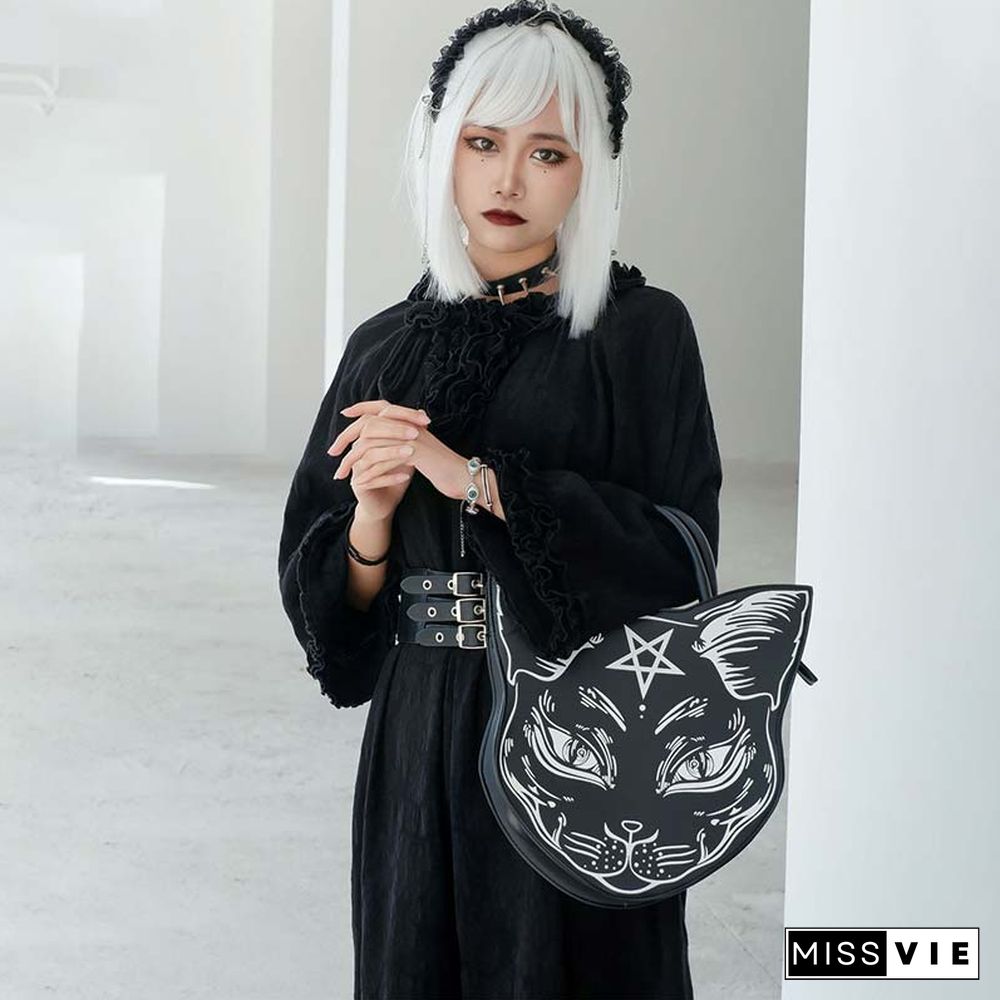 Fashion Punk Cat Print Crossbody Bag