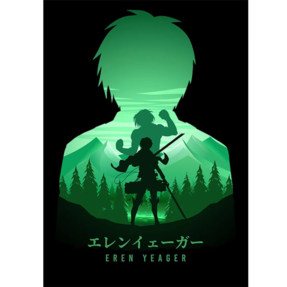 Full Round Diamond Painting 35*50cm - Attack On Titan - Silhouette
