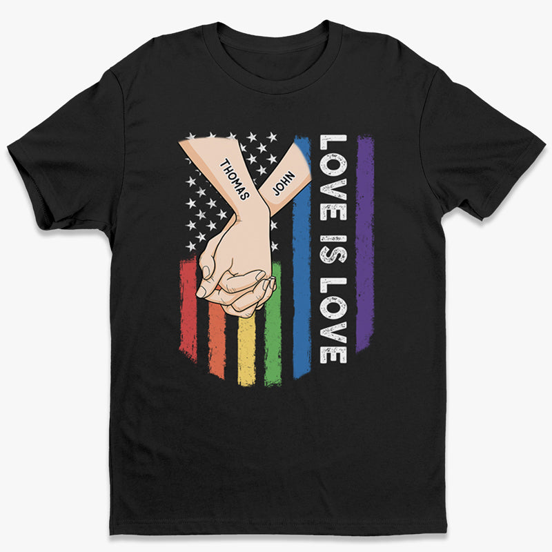 Loveyoufancy Love Is Love - Couple Personalized Custom Unisex T-shirt, Hoodie, Sweatshirt - Gift For Husband Wife, Anniversary, LGBTQ+