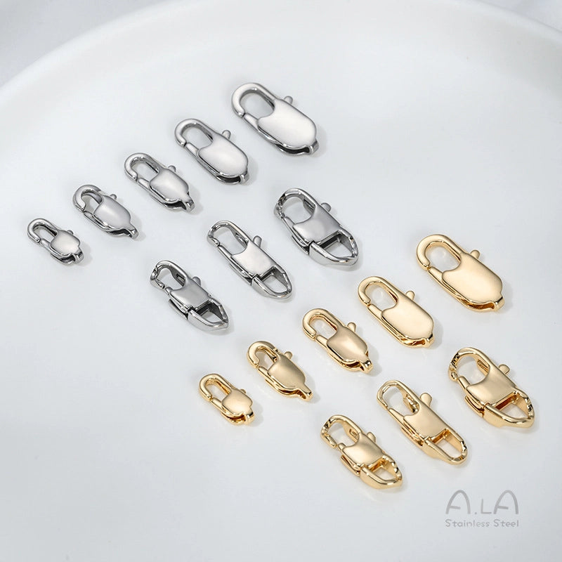 1 Piece 6*11mm Titanium Steel Solid Color Polished Jewelry Buckle Jewelry Accessories