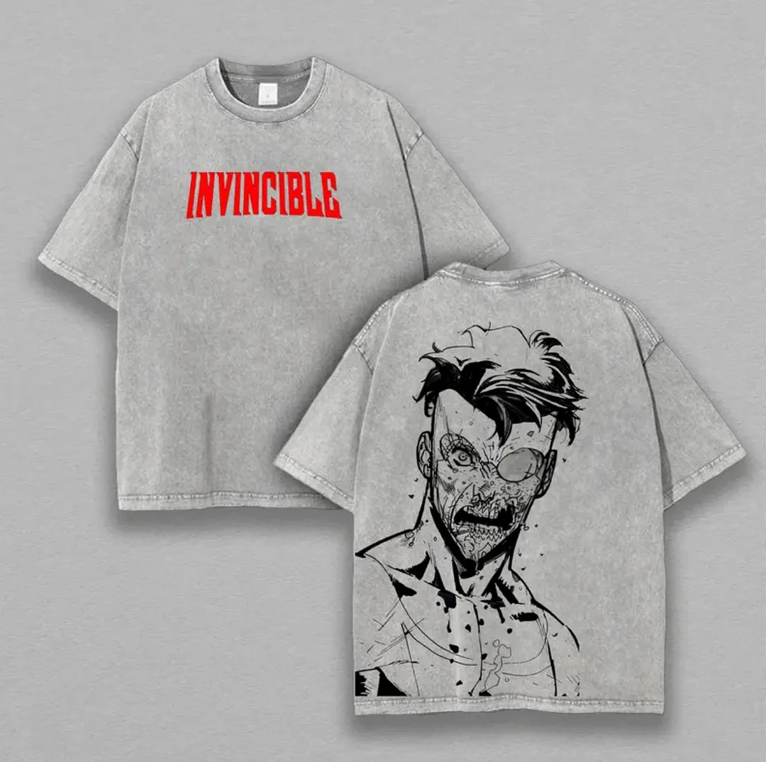 Invincible Printed Unisex Washed T-Shirt