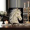 Kits d&rsquo;art de peinture de perles de cheval avec cadre en perles, peintures de pierres pr&eacute;cieuses, arts visuels cr&eacute;atifs 30x30cm pour adultes d&eacute;butants, d&eacute;coration murale