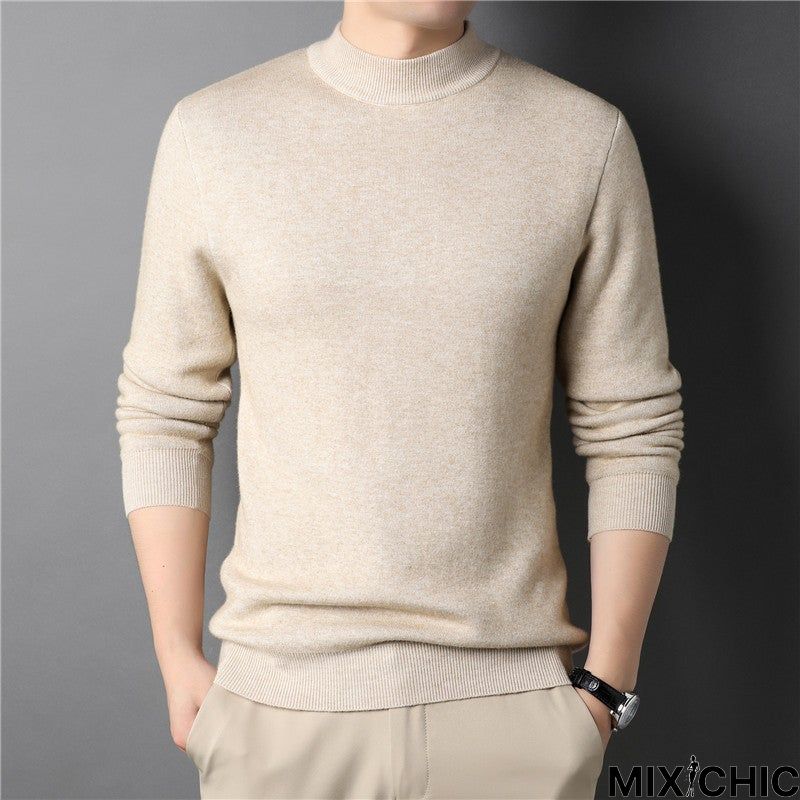 Solid Color Half Turtleneck Men's Sweater
