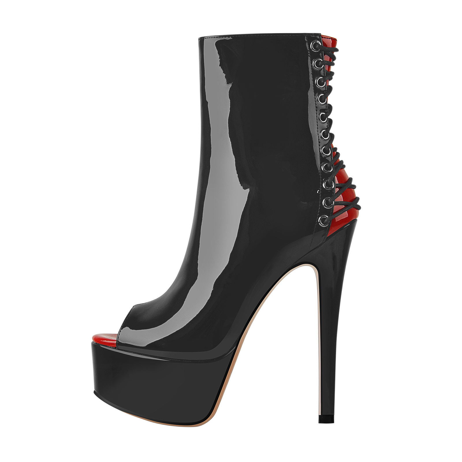 Peep Toe Back Strips Platform Sandals