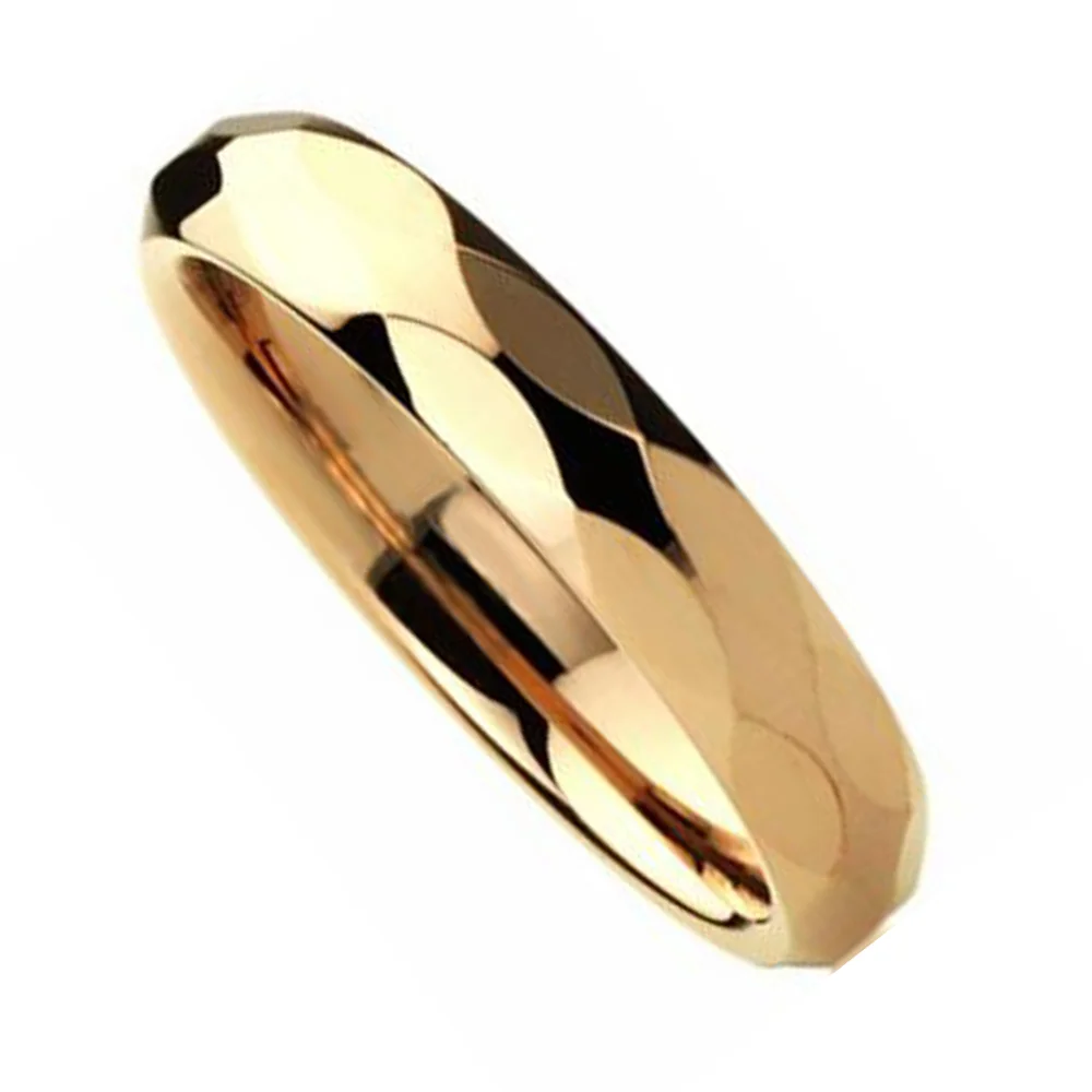 3MM 4MM 6MM Women Gold Plating Tungsten Multi Faceted Wedding Bands