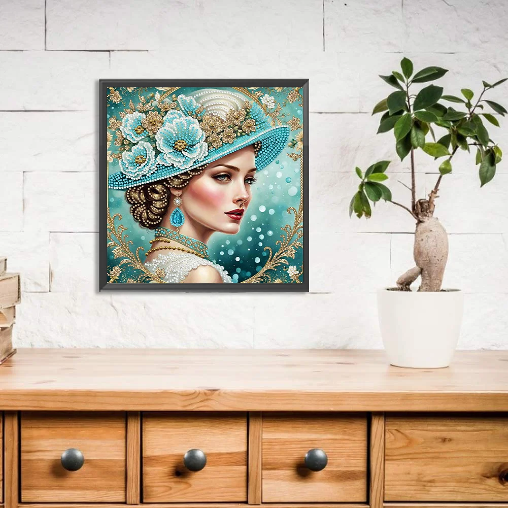 Diamond Painting - Partial Special Shaped Drill - Fashion Lady(Canvas|30*30cm)