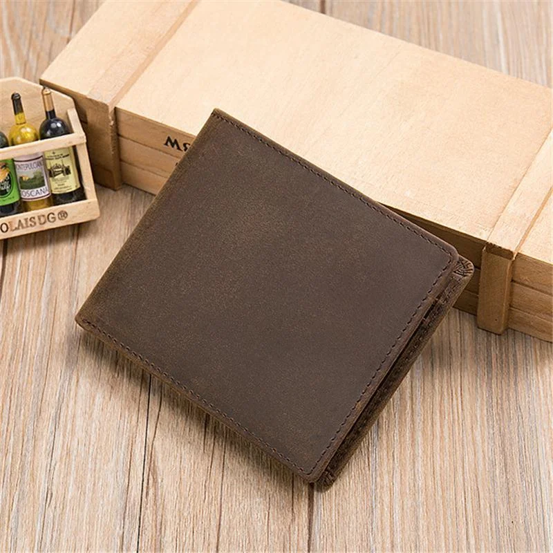 Anti-Scan RFID Design Genuine Leather Currency Pocket Coin Slot Lightweight Mini Wallet
