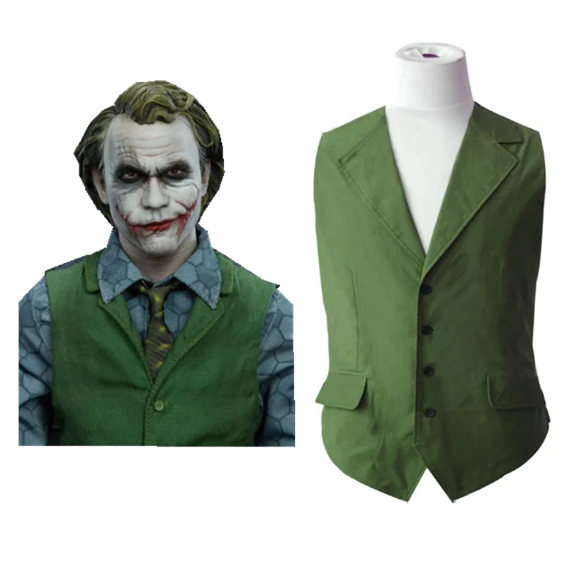 The Batman Dark Knight Joker Green Vest Costume Halloween Cosplay