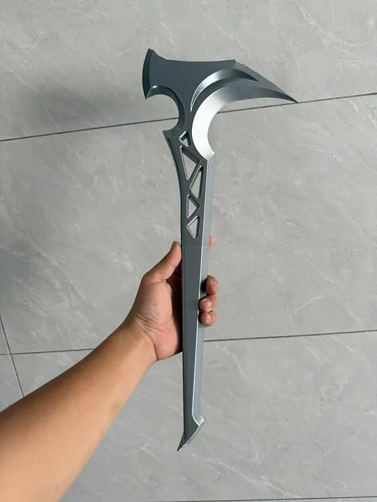 MAXCT 3D-printed axe collectible displayed as a fantasy-inspired gift