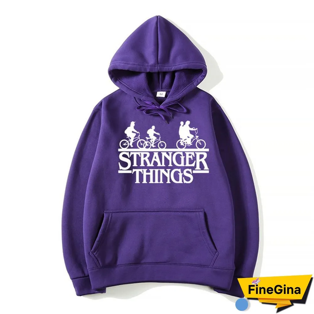 Fashionable Stranger Things Hooded Hoodies Trendy Men Women Oversized Pullover Sweatshirts