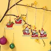 (US Only)5pcs Xmas Theme 2D Flat DIY Hanging Diamond Art Kits Home Wall Decoration Crafts