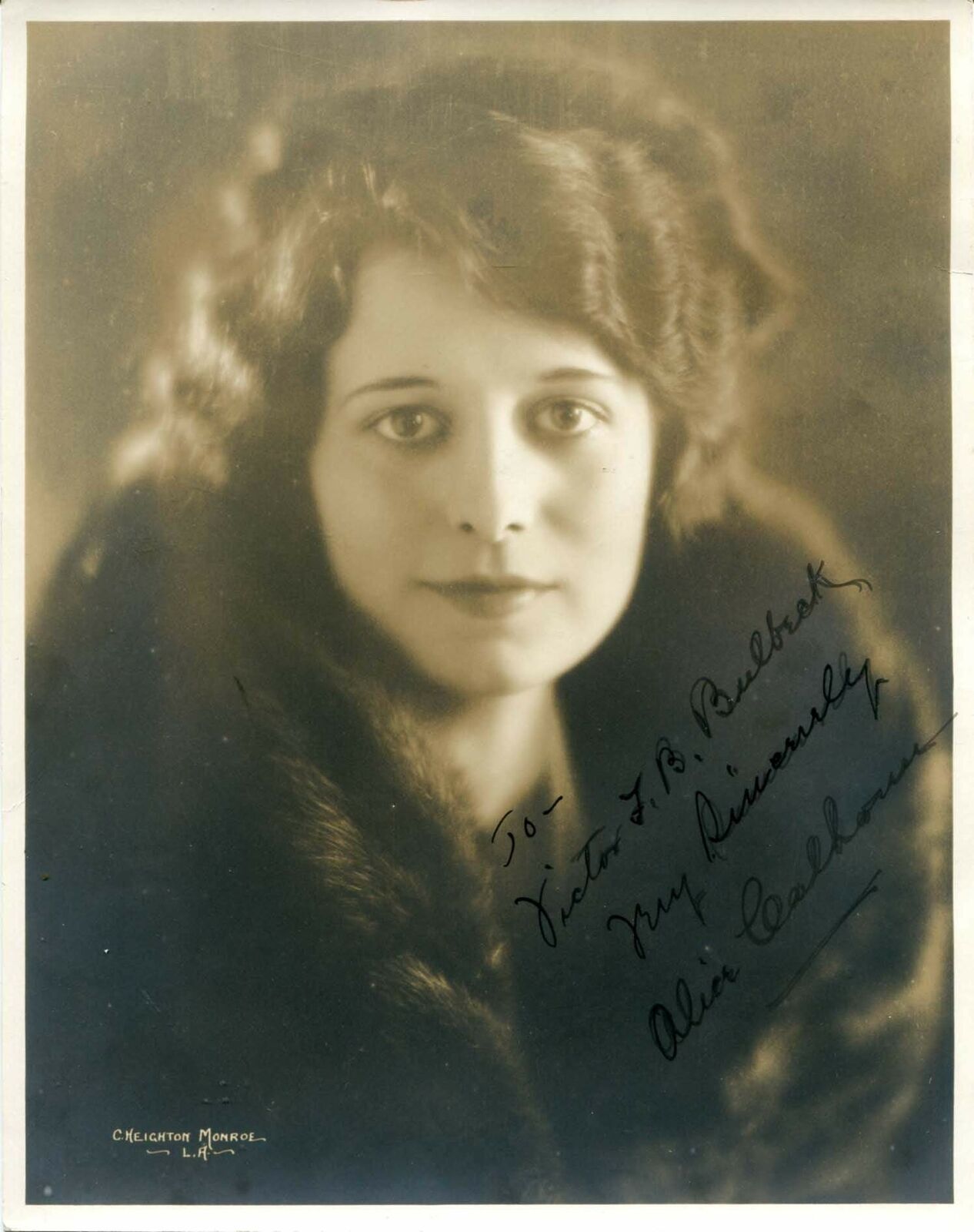 SILENT ERA ACTRESS Alice Calhoun autograph, signed vintage Photo Poster paintinggraph