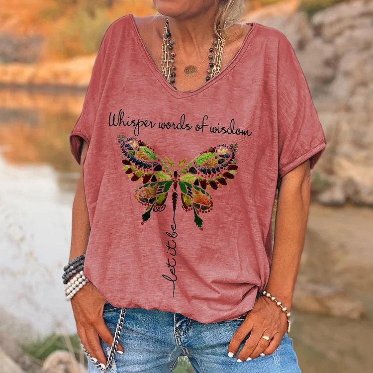 Whisper Words Of Wisdom Butterfly Printed Graphic Tees socialshop