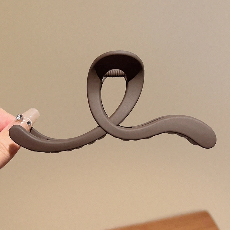 Design Geometric Lines Back Head Updo Hair Clip Large Shark Clip Female Frosted Temperament Hairpin Headdress