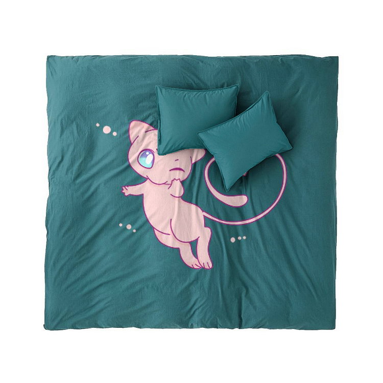 Cute Pink Mew, Pokemon Duvet Cover Set
