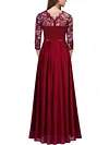 Medium-long Sleeve Chiffon Dress Round Neck Stitching Lace Dress Evening Dress Black Dresses