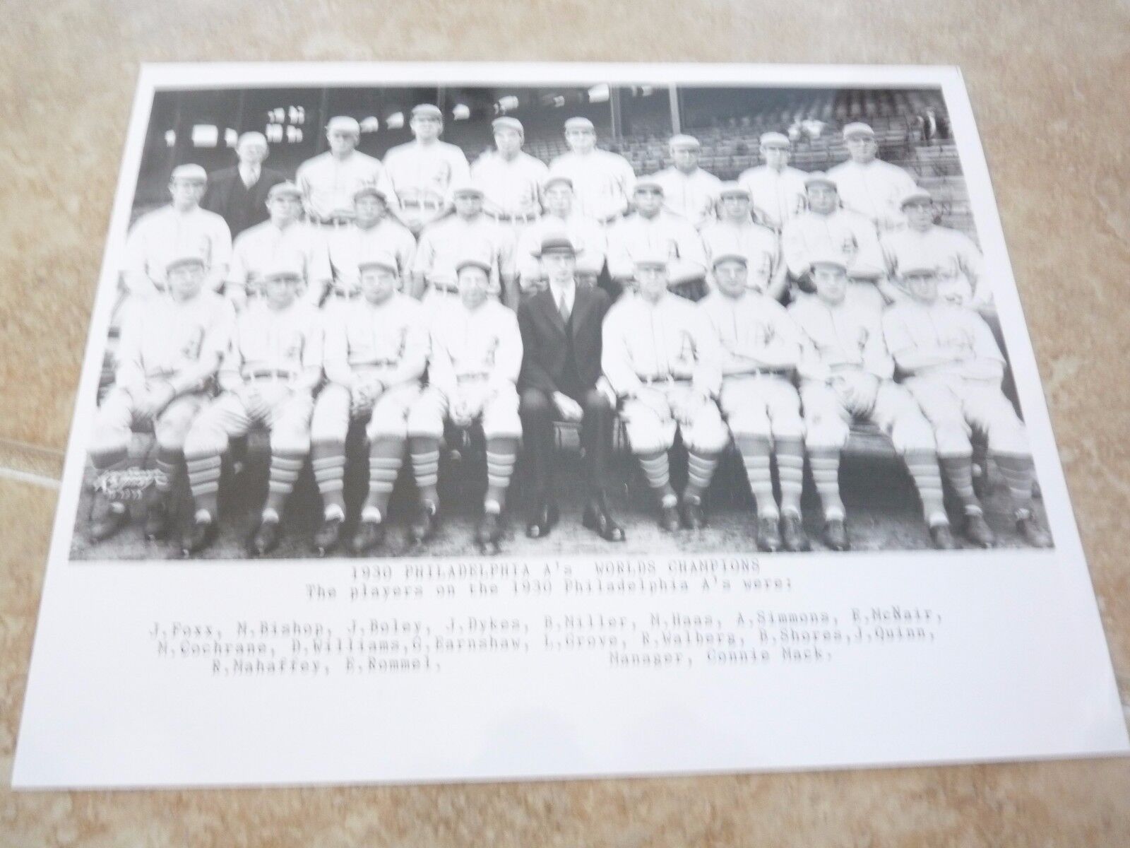 1930 Philadelphia A's Baseball Team 8x10 Promo Photo Poster painting Picture Jimmie Foxx