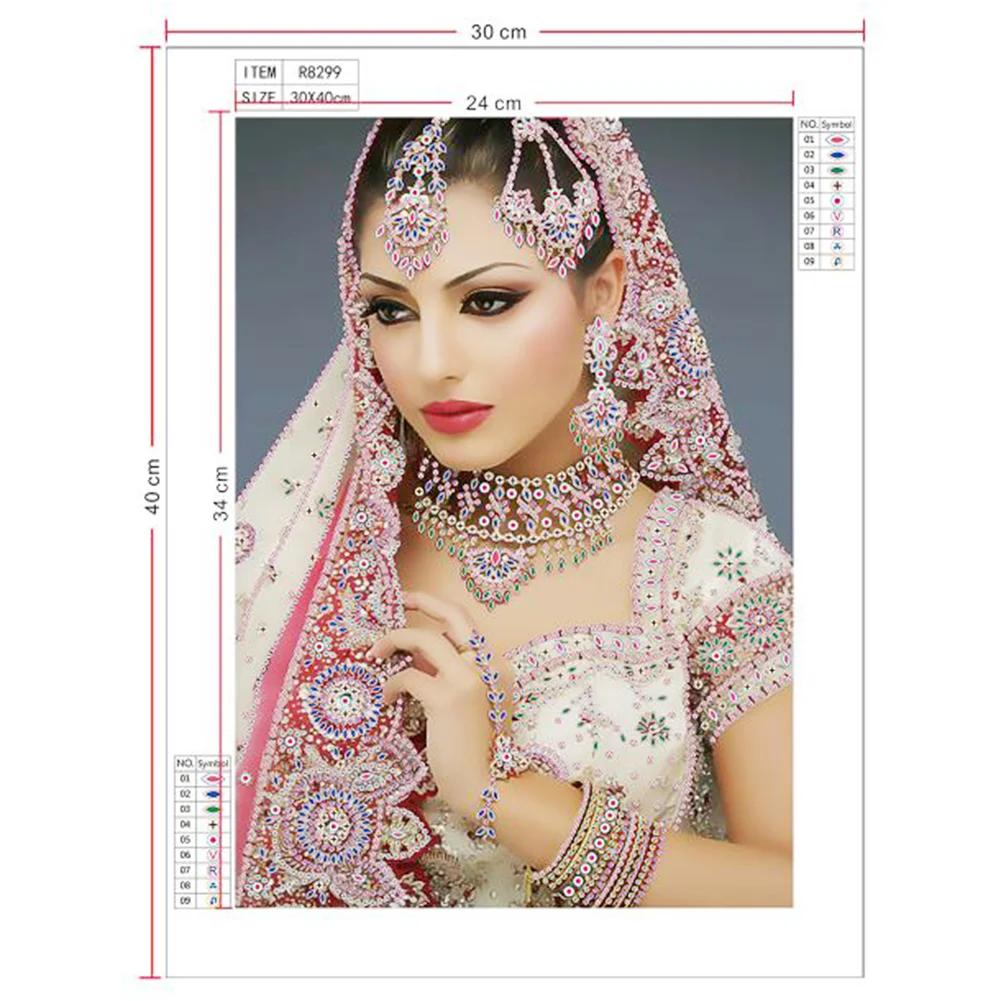 Diamond Painting - Special Shaped Drill - Indian Beauty(30*40cm)
