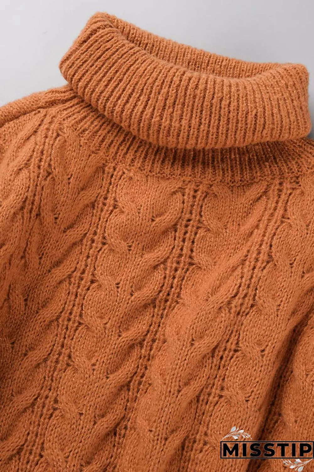 Light Brown Casual Solid Patchwork Turtleneck Straight Dresses(Without Belt)