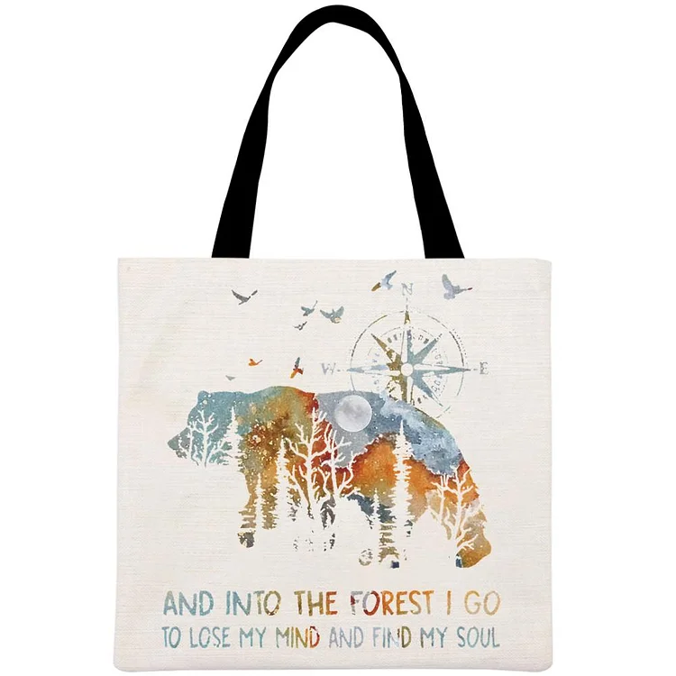 on foot Printed Linen Bag-Annaletters