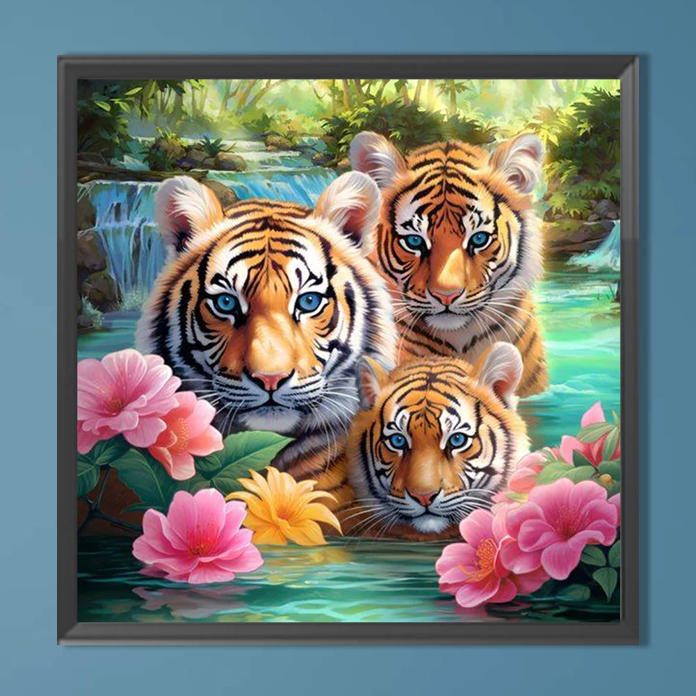 Diamond Painting - Full Round Drill - Tigers(Canvas|40*40cm)
