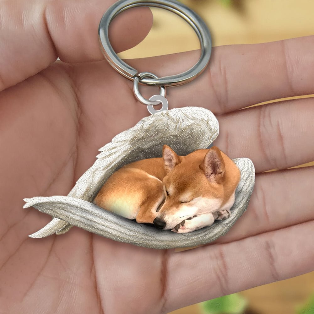 Shiba inu Sleeping Angel Acrylic Keychaine