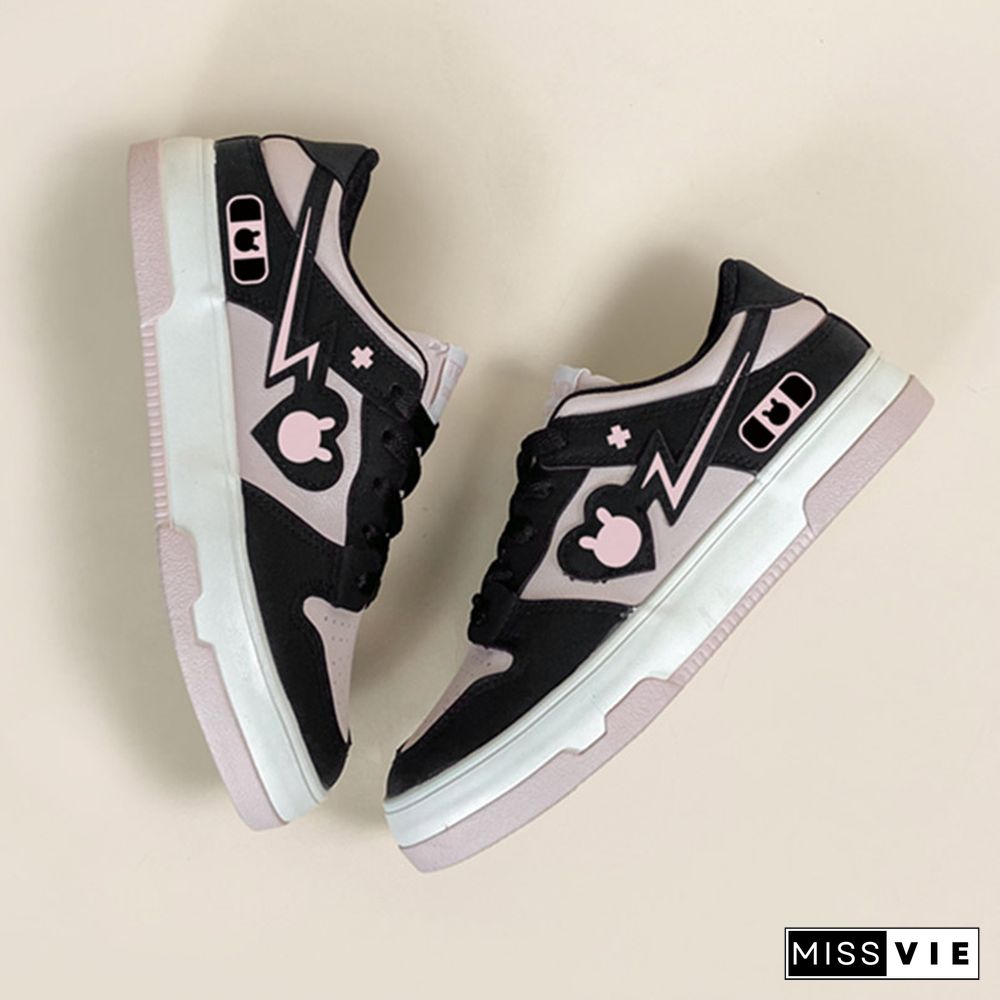 Love Heart Bunny Platform Round Toe Sneakers