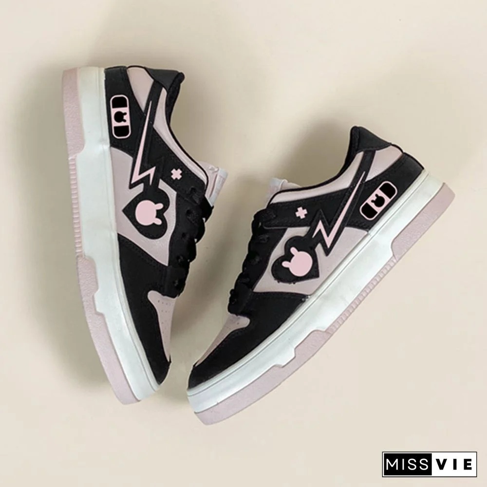 Love Heart Bunny Platform Round Toe Sneakers