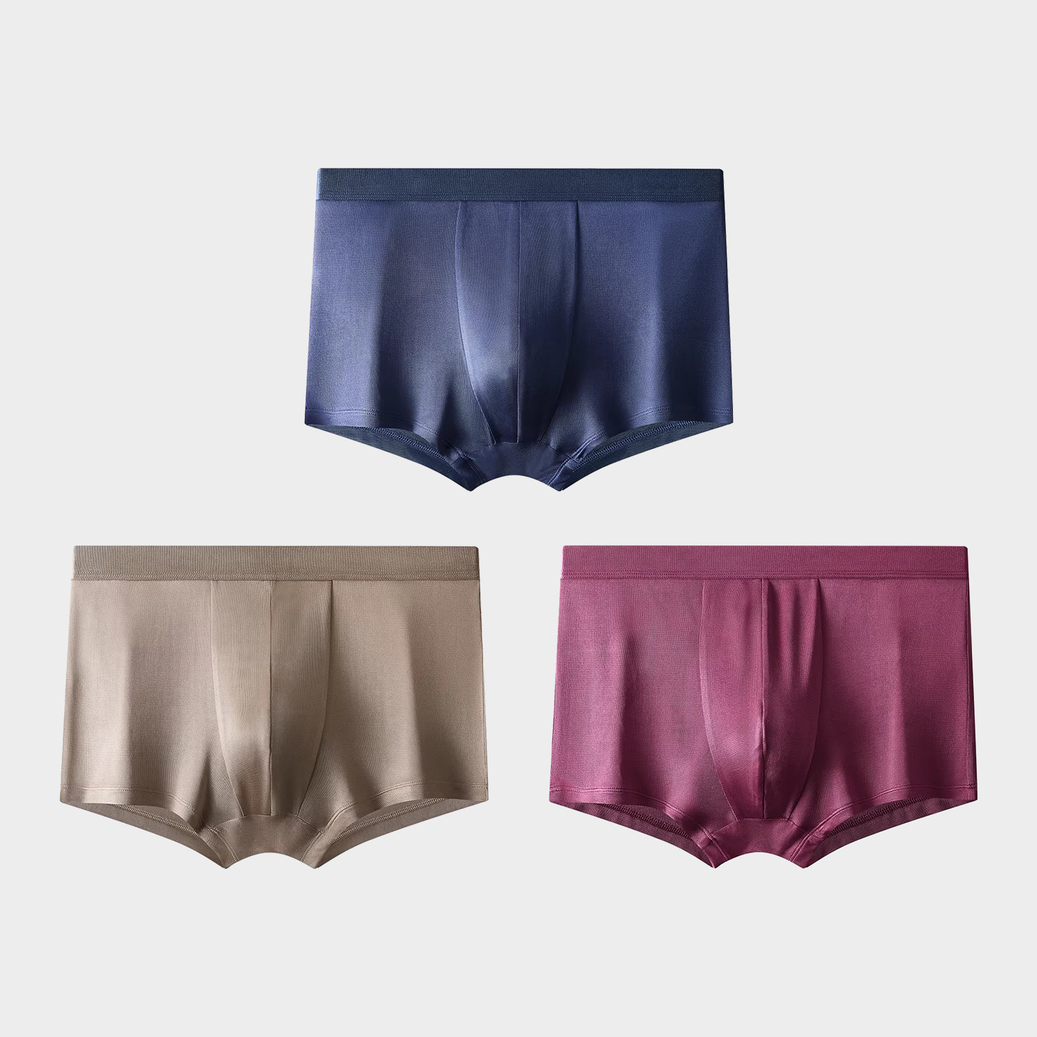 Men's 100 Silk Trunk Underwear Mid Waist 3-Pack REAL SILK LIFE