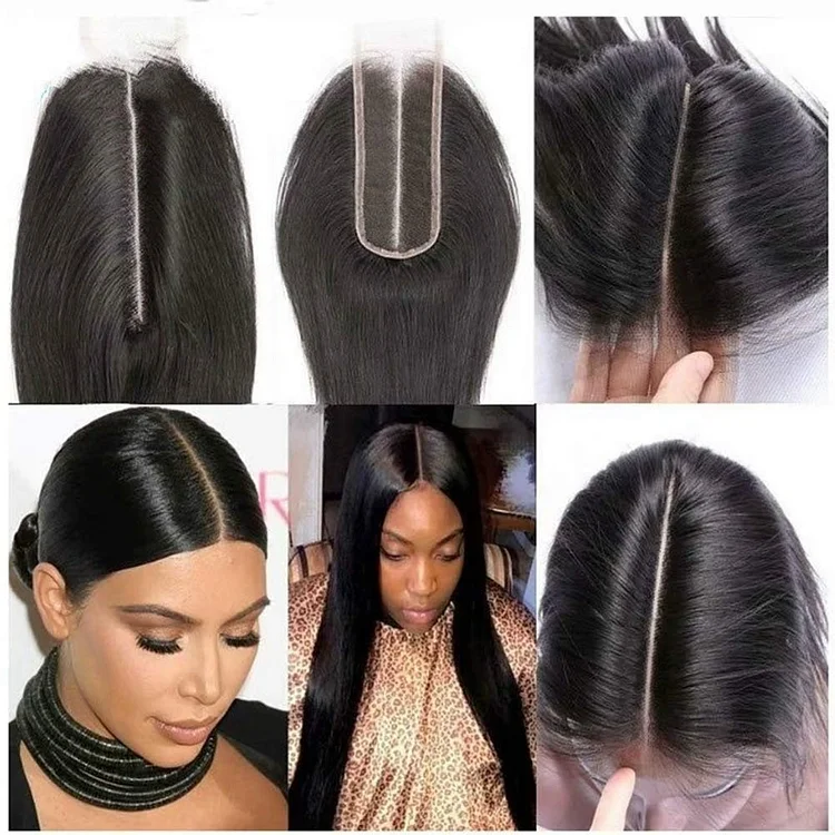 2“x6” Middle Part Straight Transparent Lace Closure Human Hair