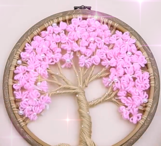 Yarn Blooming Sakura Wreath Thread + Pattern Instructions